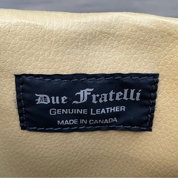 Due Fratelli tan cognac embossed leather crossbody bag purse - Picture 12 of 15